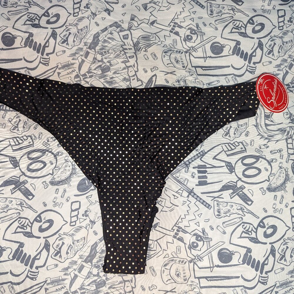 NWT Black seamless thong